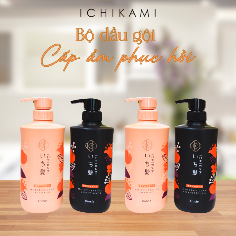 Dầu Gội Xả Ichikami Moisturizing 480ml (cam)