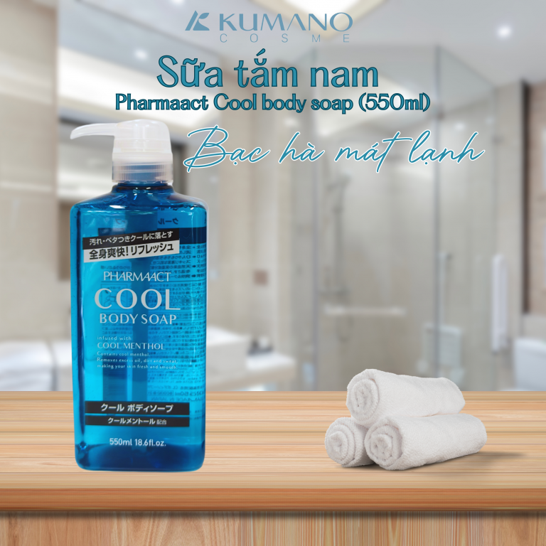 Sữa Tắm Dành Cho Nam Pharmaact Cool Body Soap - 550ml