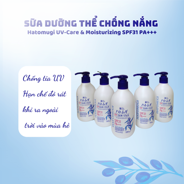 Sữa dưỡng thể chống nắng, dưỡng ẩm và làm sáng da hatomugi nhật bản spf31 pa+++