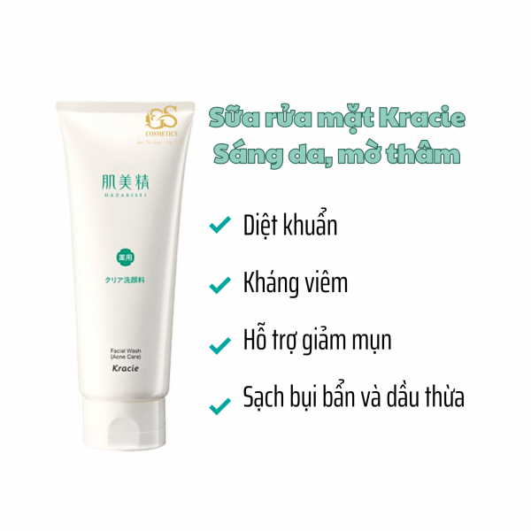 Sữa Rửa Mặt Da Mụn Kracie Hadabisei Facial Wash 110g