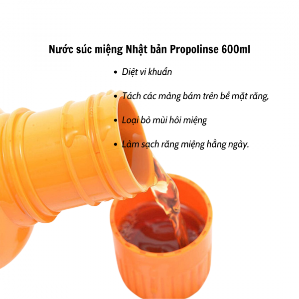 Nước súc miệng Nhật bản Propolinse 600ml (màu vàng)