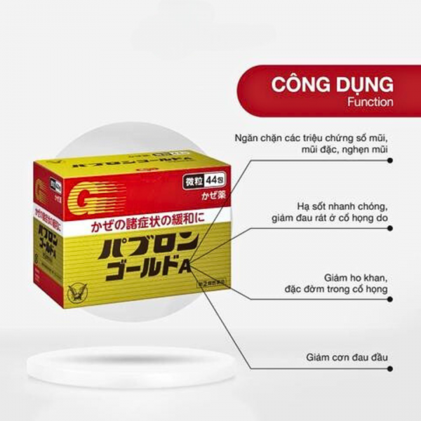 Thuốc uống hỗ trợ điều trị cảm cúm Taisho Pabron Gold 44 gói