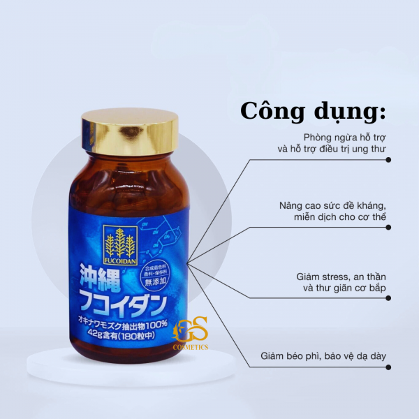 Viên uống hỗ trợ điều trị ung thư Okinawa Fucoidan Nhật Bản (180 viên)