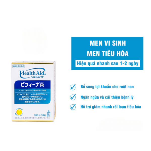 Men vi sinh Health Aid Bifina R 20 gói - Hỗ trợ tiêu hóa Nhật Bản